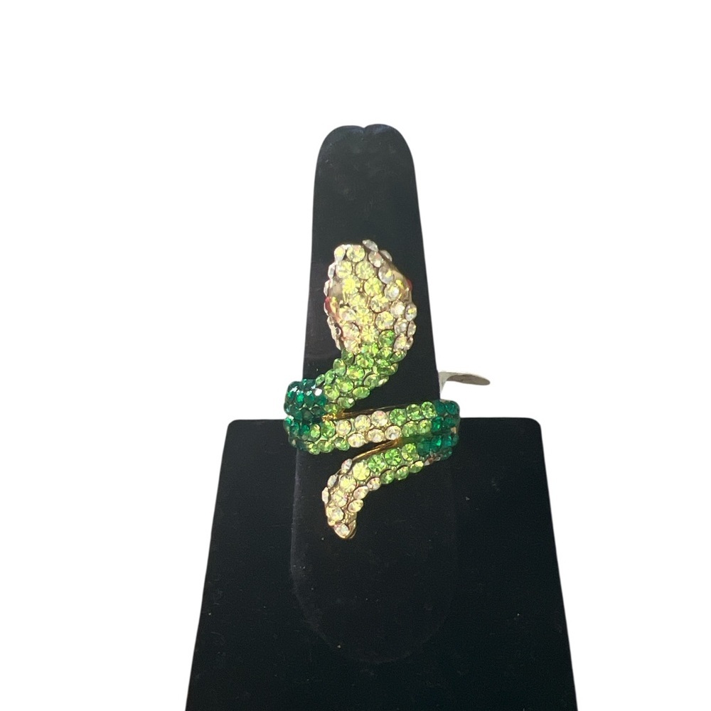Green and Gold Snake Ring